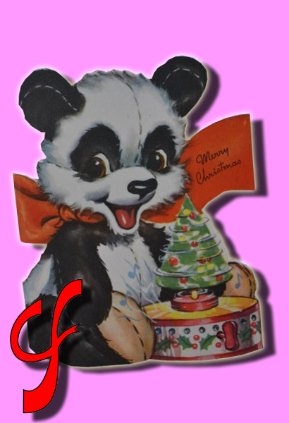 TEM #033 Christmas de los aos 50 osito panda